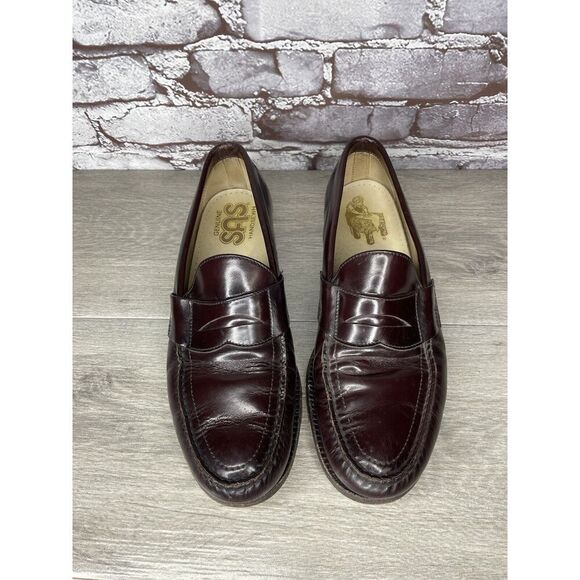 SAS Classics Burgundy Brown Handsewn Leather Penny Loafers Shoes Men 10N US/43EU - Picture 12 of 16